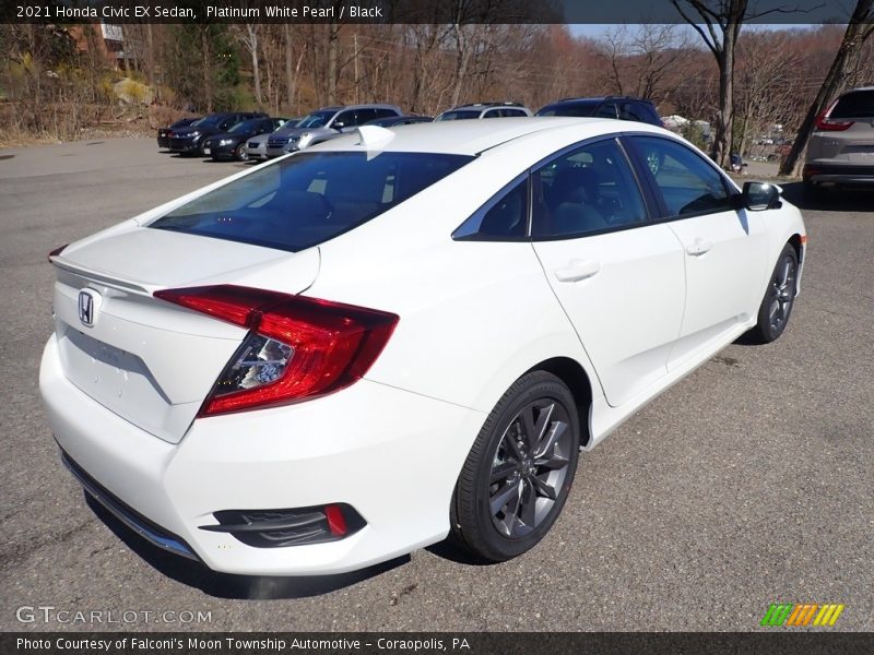 Platinum White Pearl / Black 2021 Honda Civic EX Sedan