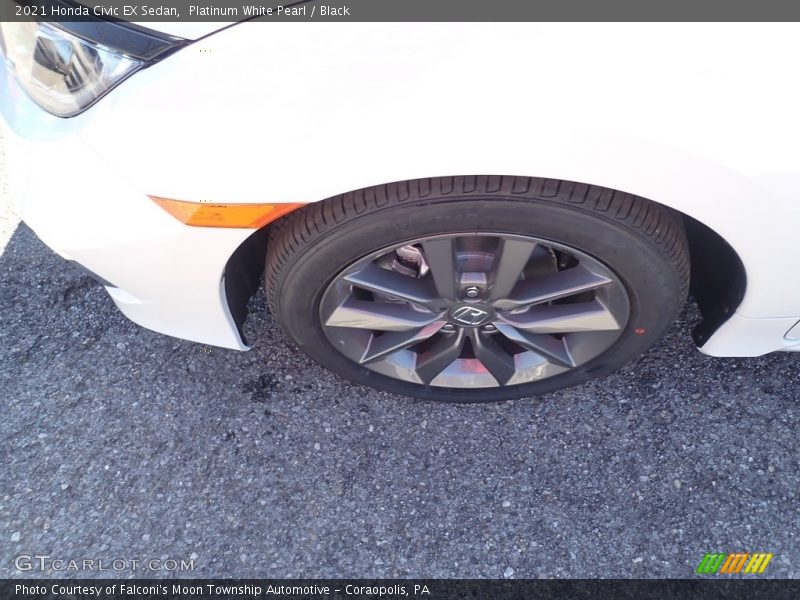 Platinum White Pearl / Black 2021 Honda Civic EX Sedan