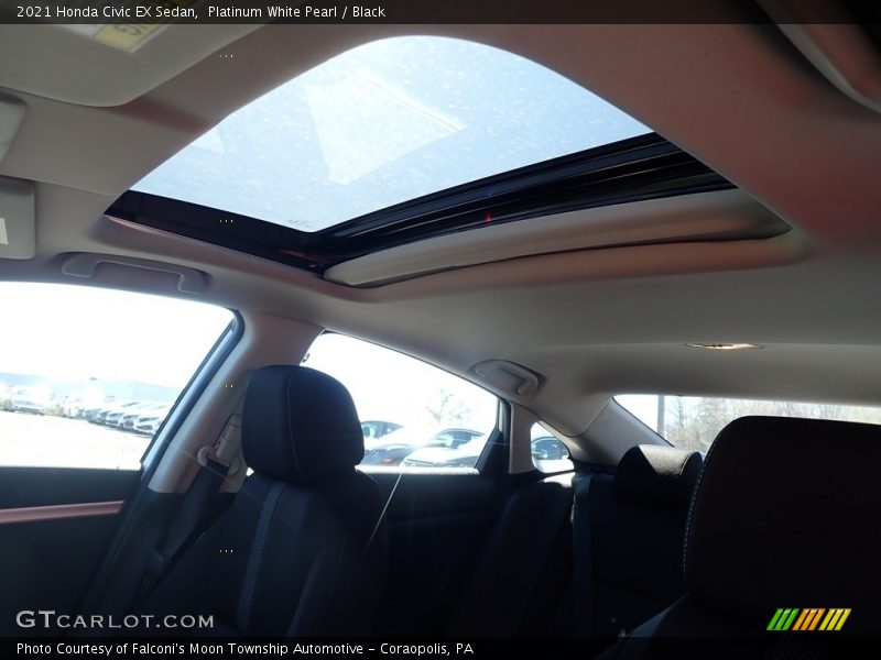 Platinum White Pearl / Black 2021 Honda Civic EX Sedan