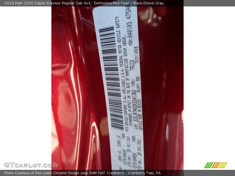 Delmonico Red Pearl / Black/Diesel Gray 2019 Ram 1500 Classic Express Regular Cab 4x4