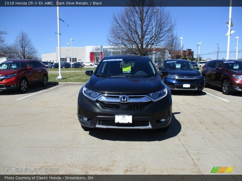 Dark Olive Metallic / Black 2018 Honda CR-V EX AWD