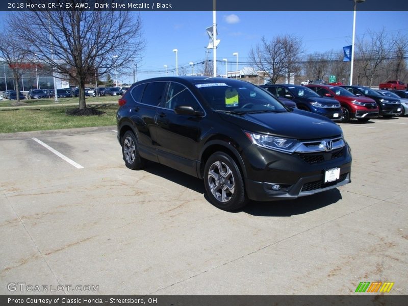 Dark Olive Metallic / Black 2018 Honda CR-V EX AWD