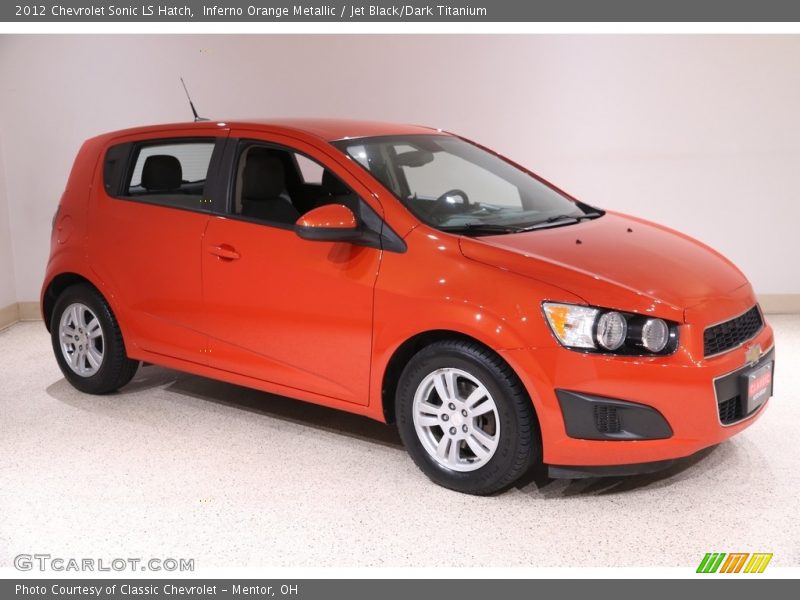 Inferno Orange Metallic / Jet Black/Dark Titanium 2012 Chevrolet Sonic LS Hatch