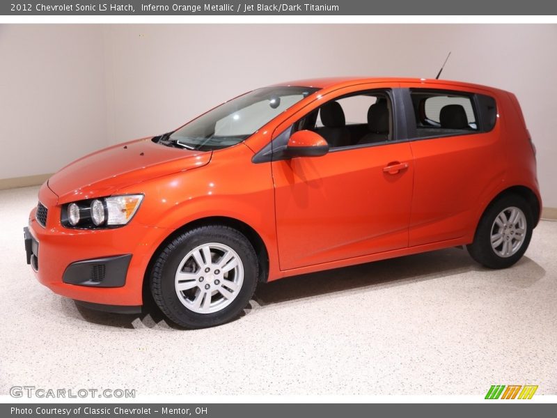 Inferno Orange Metallic / Jet Black/Dark Titanium 2012 Chevrolet Sonic LS Hatch