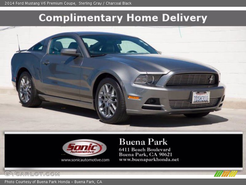 Sterling Gray / Charcoal Black 2014 Ford Mustang V6 Premium Coupe