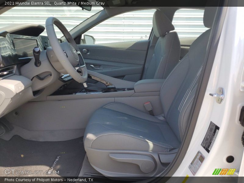 Quartz White / Medium Gray 2021 Hyundai Elantra SEL