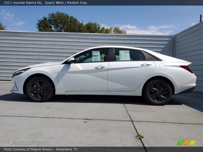 Quartz White / Medium Gray 2021 Hyundai Elantra SEL