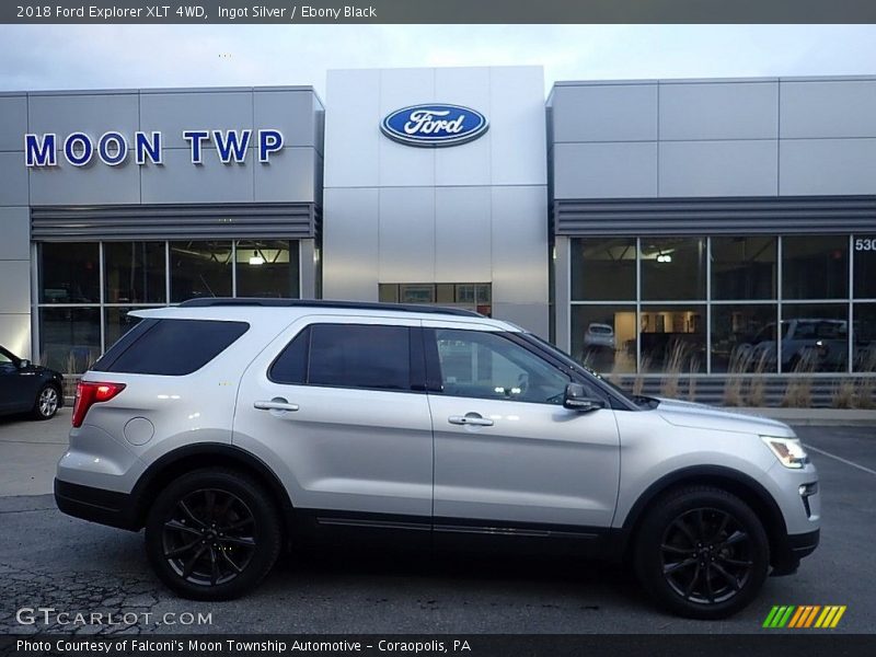 Ingot Silver / Ebony Black 2018 Ford Explorer XLT 4WD