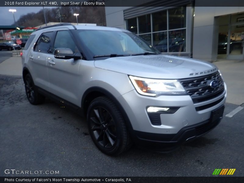Ingot Silver / Ebony Black 2018 Ford Explorer XLT 4WD