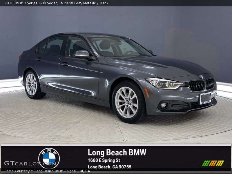 Mineral Grey Metallic / Black 2018 BMW 3 Series 320i Sedan
