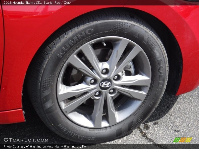 Scarlet Red / Gray 2018 Hyundai Elantra SEL