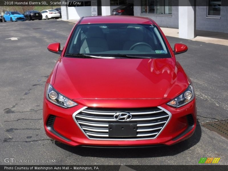 Scarlet Red / Gray 2018 Hyundai Elantra SEL