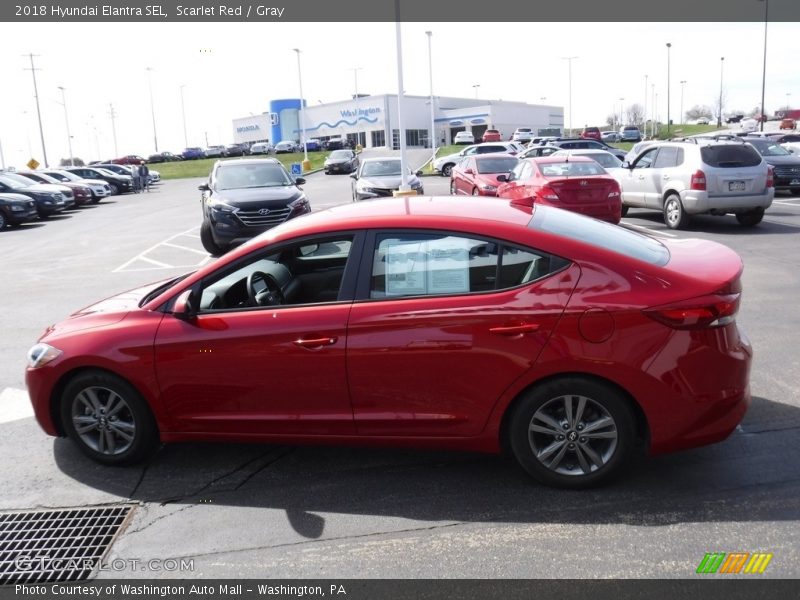 Scarlet Red / Gray 2018 Hyundai Elantra SEL