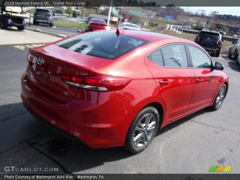 Scarlet Red / Gray 2018 Hyundai Elantra SEL