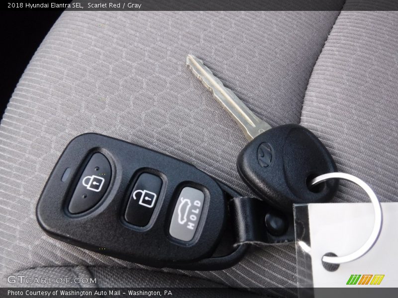 Scarlet Red / Gray 2018 Hyundai Elantra SEL
