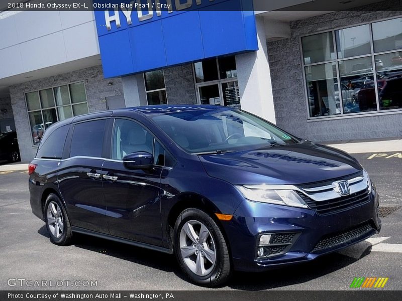 Obsidian Blue Pearl / Gray 2018 Honda Odyssey EX-L