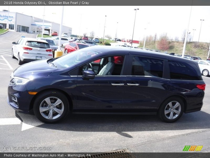Obsidian Blue Pearl / Gray 2018 Honda Odyssey EX-L