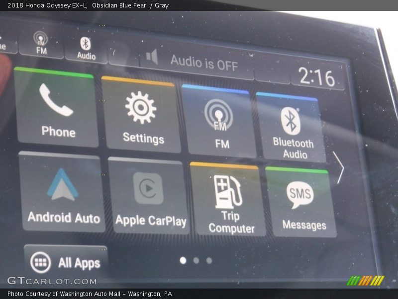 Obsidian Blue Pearl / Gray 2018 Honda Odyssey EX-L