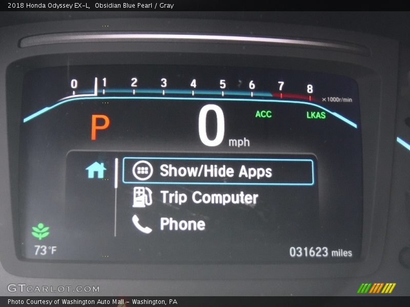 Obsidian Blue Pearl / Gray 2018 Honda Odyssey EX-L