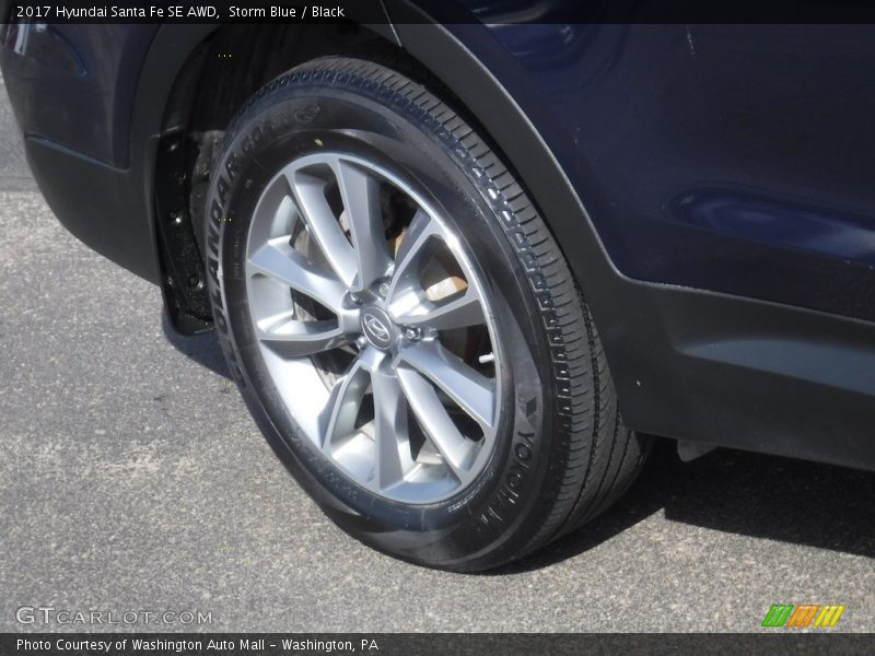 Storm Blue / Black 2017 Hyundai Santa Fe SE AWD