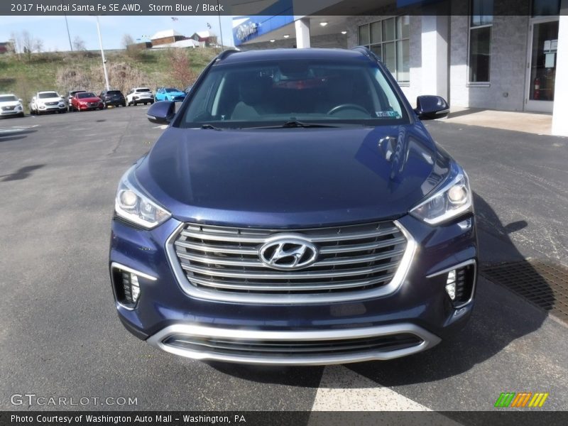 Storm Blue / Black 2017 Hyundai Santa Fe SE AWD