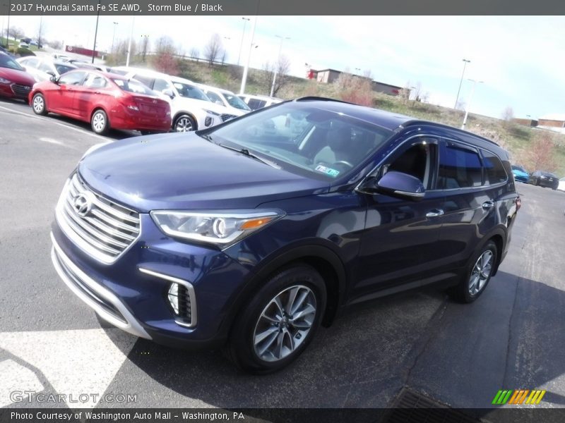 Storm Blue / Black 2017 Hyundai Santa Fe SE AWD