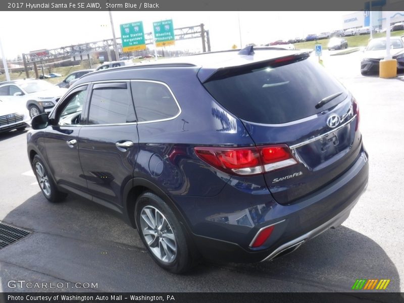 Storm Blue / Black 2017 Hyundai Santa Fe SE AWD