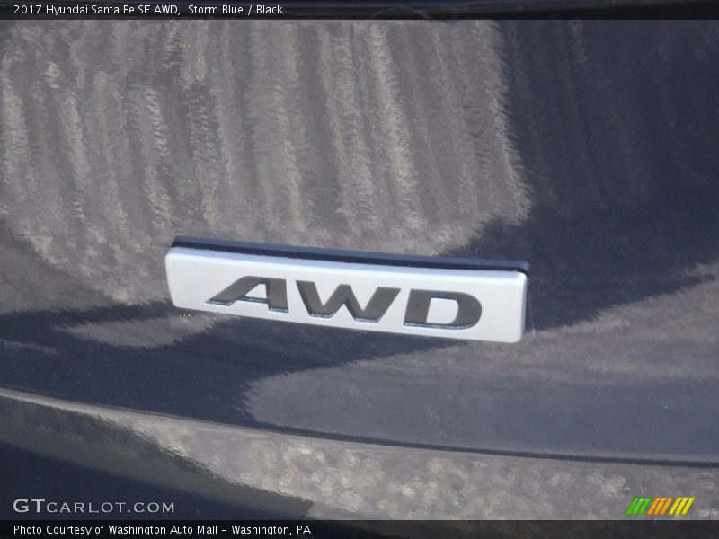 Storm Blue / Black 2017 Hyundai Santa Fe SE AWD