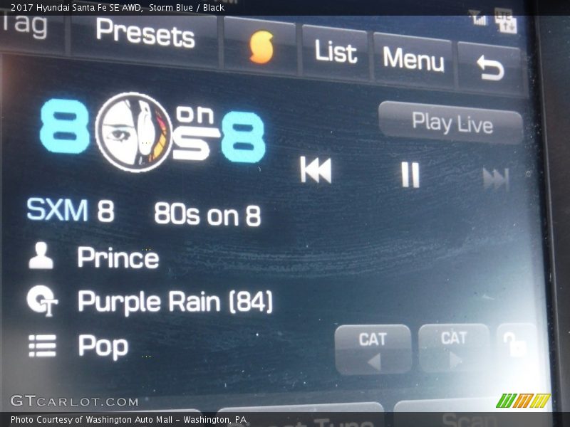 Storm Blue / Black 2017 Hyundai Santa Fe SE AWD