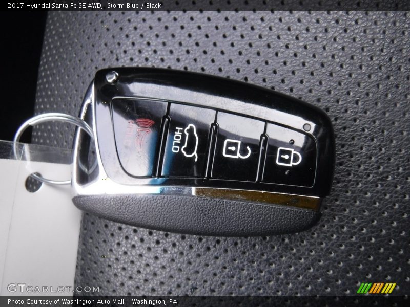 Storm Blue / Black 2017 Hyundai Santa Fe SE AWD