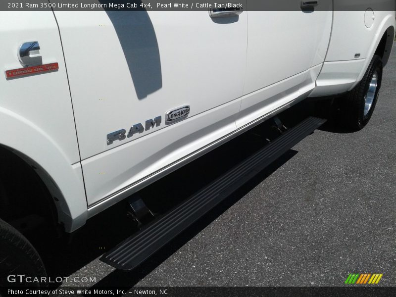 Pearl White / Cattle Tan/Black 2021 Ram 3500 Limited Longhorn Mega Cab 4x4