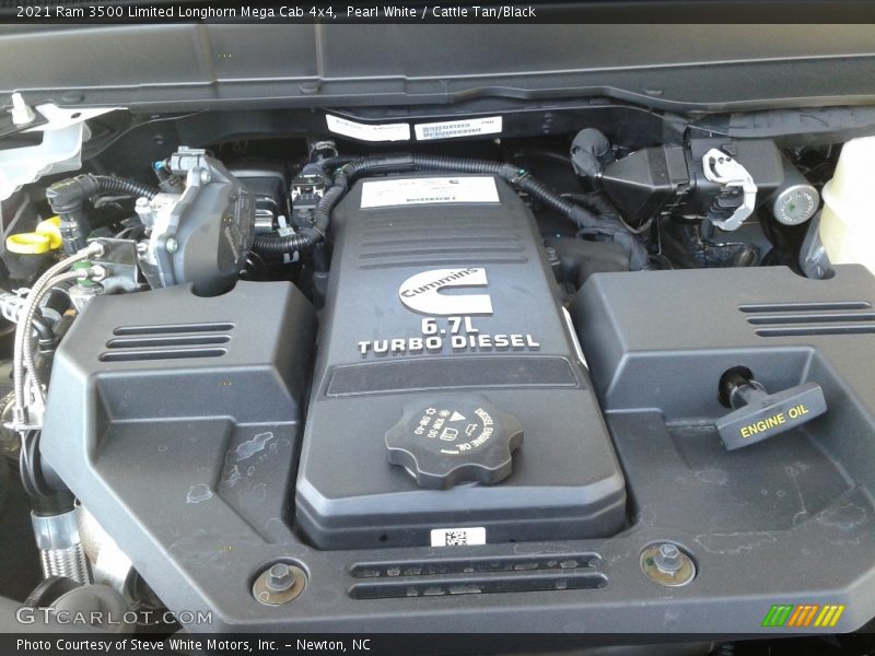 Pearl White / Cattle Tan/Black 2021 Ram 3500 Limited Longhorn Mega Cab 4x4