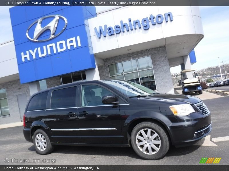 Brilliant Black Crystal Pearl / Black/Light Graystone 2013 Chrysler Town & Country Touring