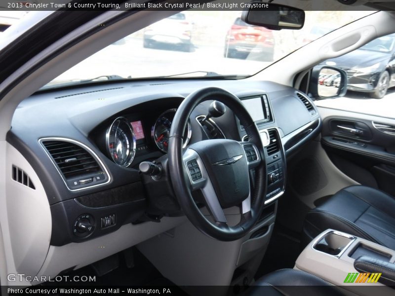 Brilliant Black Crystal Pearl / Black/Light Graystone 2013 Chrysler Town & Country Touring