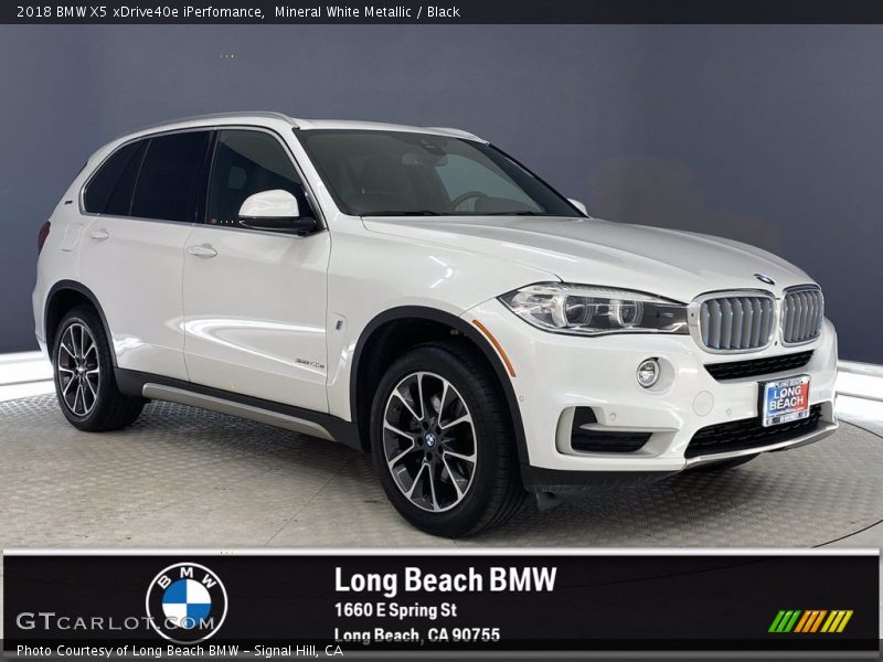 Mineral White Metallic / Black 2018 BMW X5 xDrive40e iPerfomance