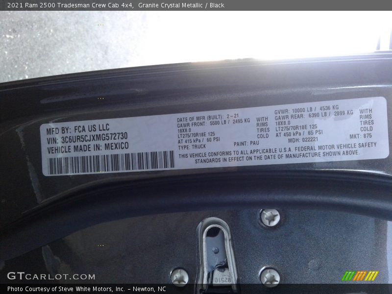 Granite Crystal Metallic / Black 2021 Ram 2500 Tradesman Crew Cab 4x4