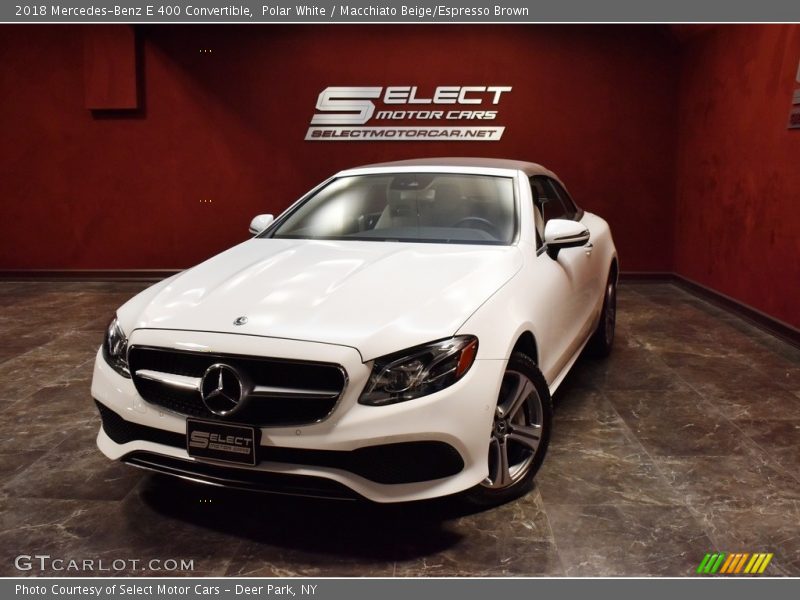 Polar White / Macchiato Beige/Espresso Brown 2018 Mercedes-Benz E 400 Convertible