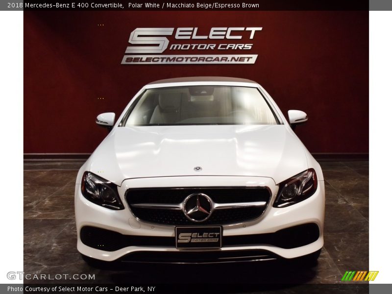 Polar White / Macchiato Beige/Espresso Brown 2018 Mercedes-Benz E 400 Convertible