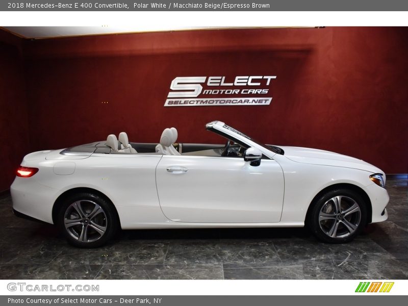 Polar White / Macchiato Beige/Espresso Brown 2018 Mercedes-Benz E 400 Convertible