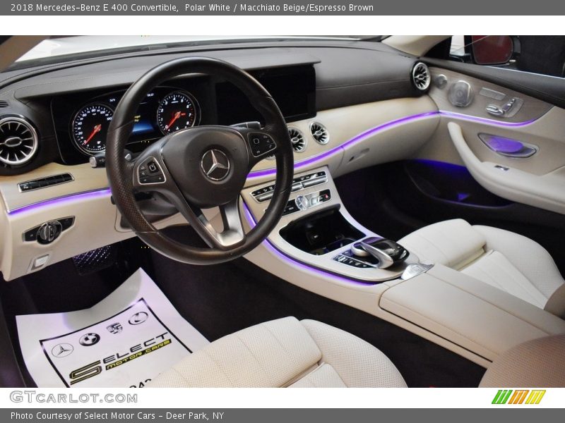Polar White / Macchiato Beige/Espresso Brown 2018 Mercedes-Benz E 400 Convertible