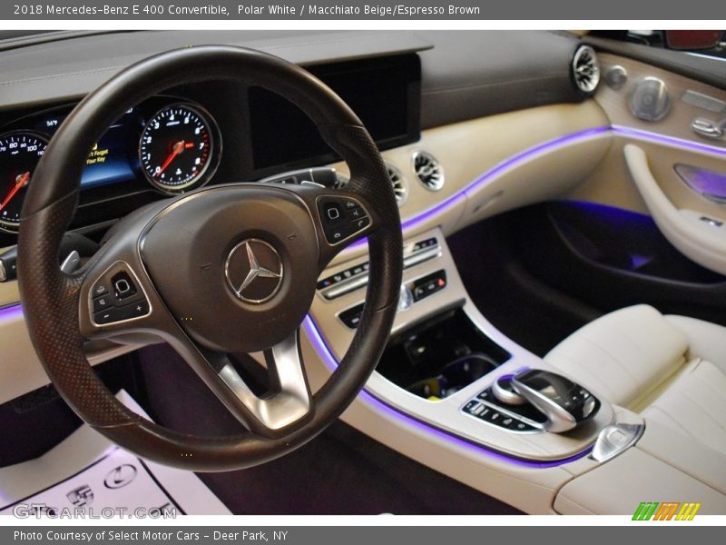 Polar White / Macchiato Beige/Espresso Brown 2018 Mercedes-Benz E 400 Convertible