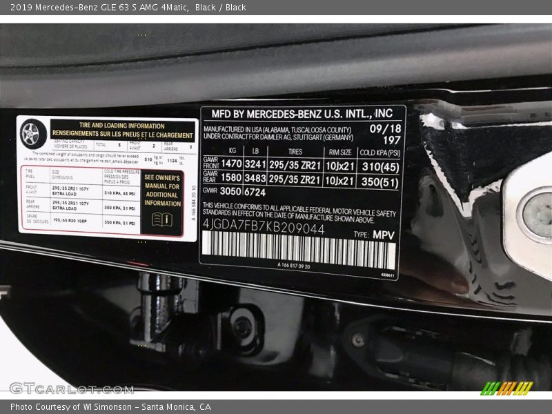 Black / Black 2019 Mercedes-Benz GLE 63 S AMG 4Matic