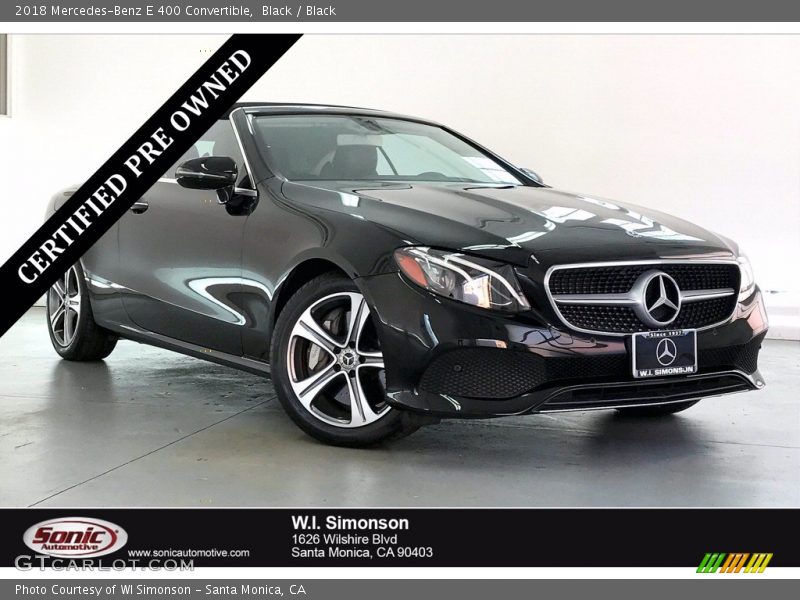 Black / Black 2018 Mercedes-Benz E 400 Convertible