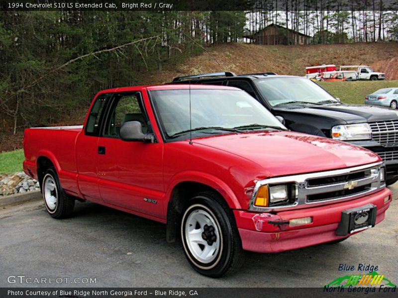 Bright Red / Gray 1994 Chevrolet S10 LS Extended Cab