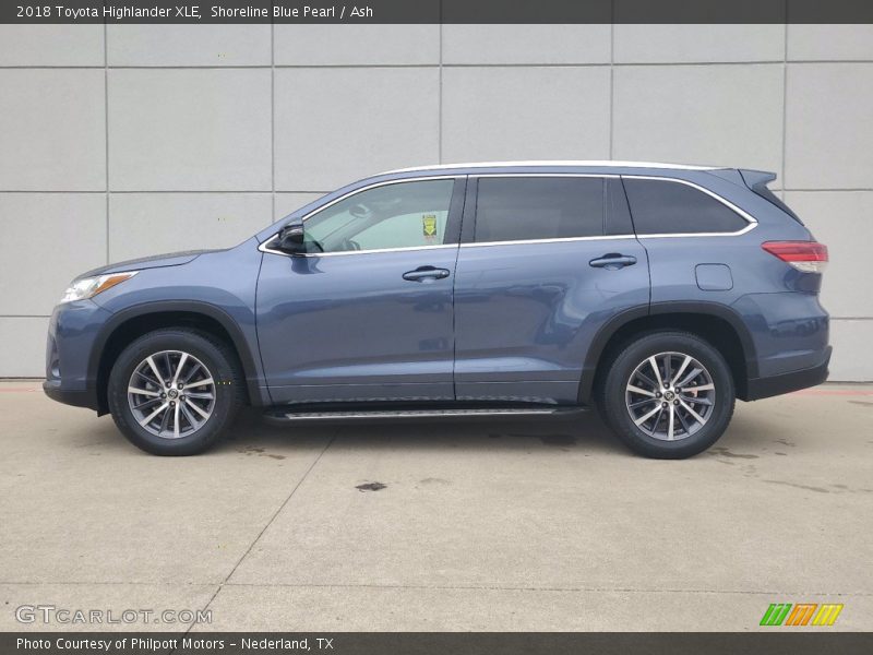 Shoreline Blue Pearl / Ash 2018 Toyota Highlander XLE