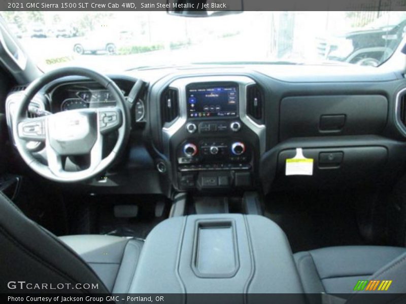 Satin Steel Metallic / Jet Black 2021 GMC Sierra 1500 SLT Crew Cab 4WD