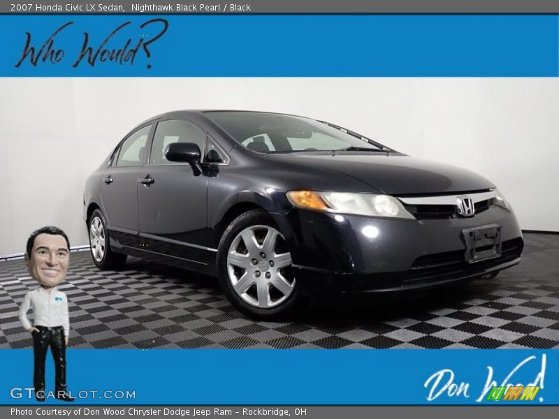 Nighthawk Black Pearl / Black 2007 Honda Civic LX Sedan