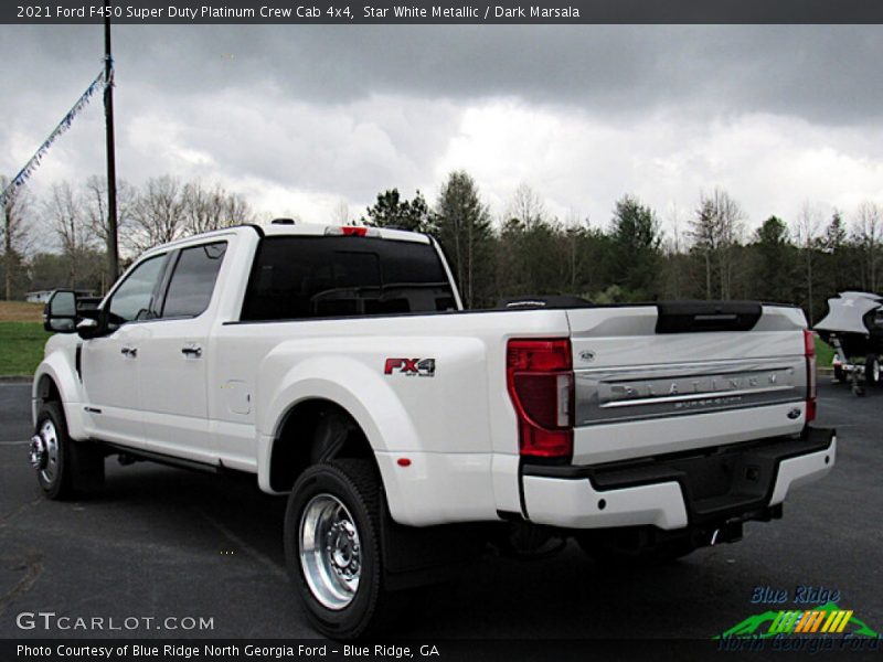 Star White Metallic / Dark Marsala 2021 Ford F450 Super Duty Platinum Crew Cab 4x4
