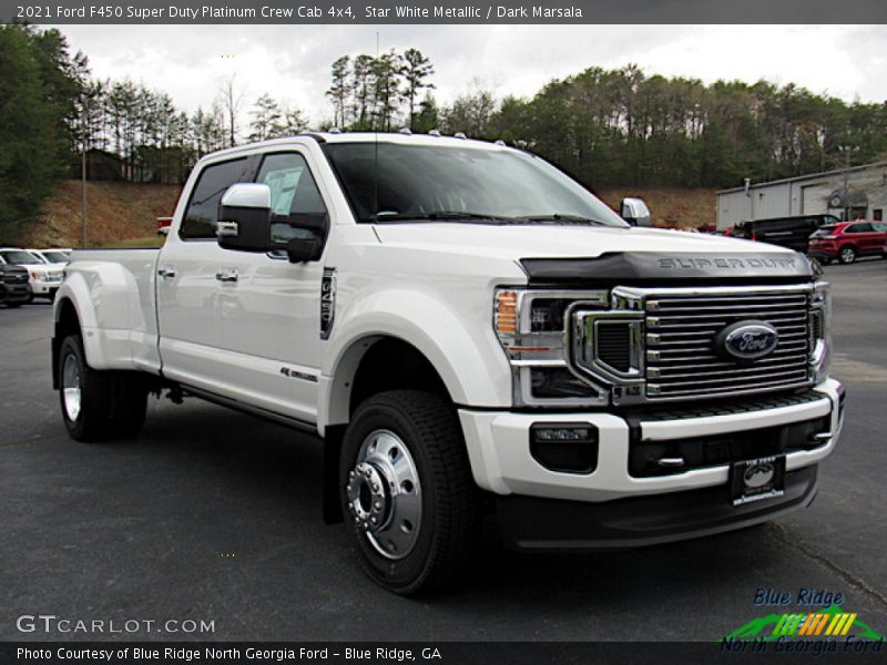 Star White Metallic / Dark Marsala 2021 Ford F450 Super Duty Platinum Crew Cab 4x4