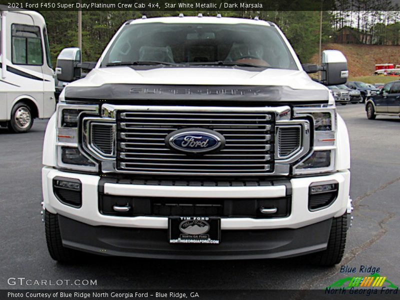 Star White Metallic / Dark Marsala 2021 Ford F450 Super Duty Platinum Crew Cab 4x4